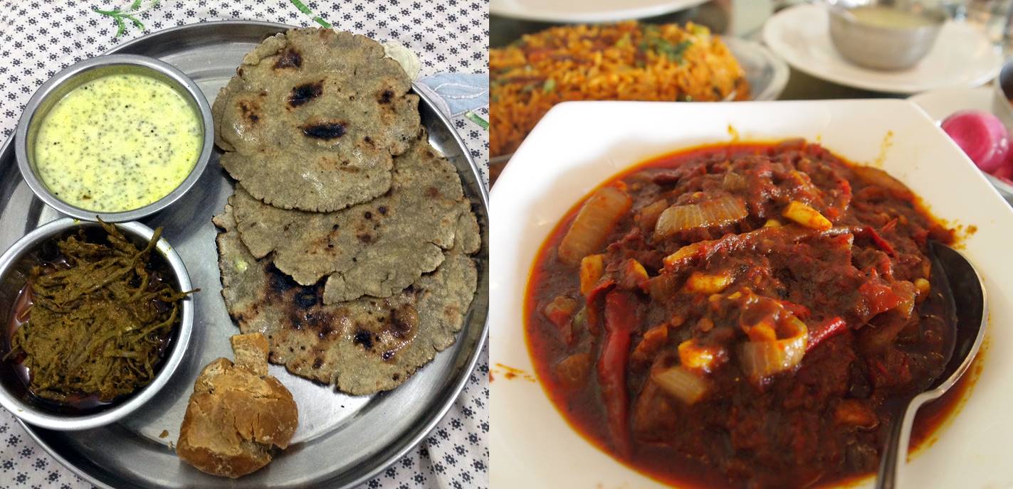 bajre ki roti and laal maas